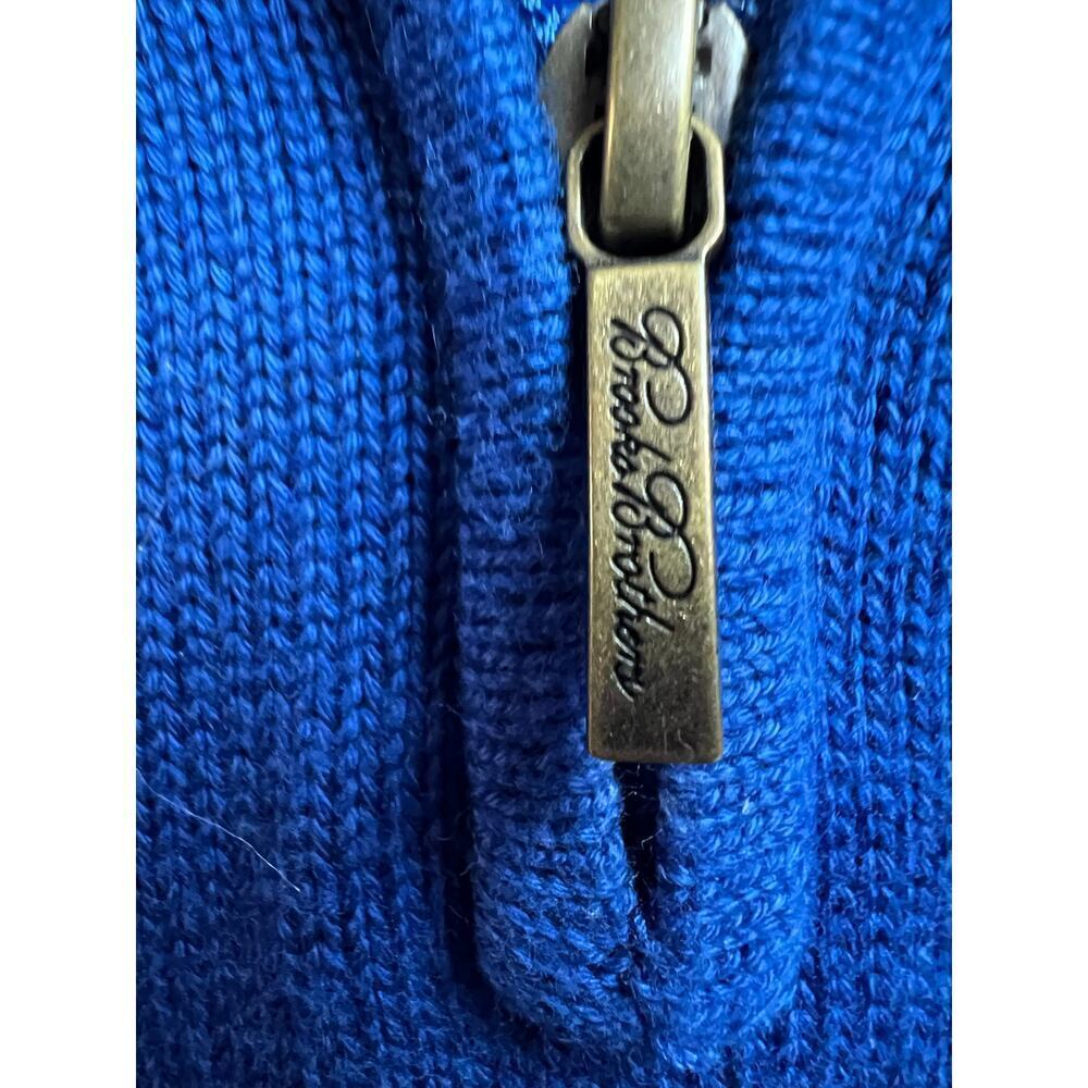 Brooks Brothers 346 Men's Quarter Zip Blue Sweater Supima Cotton Large - Picture 4 of 10
